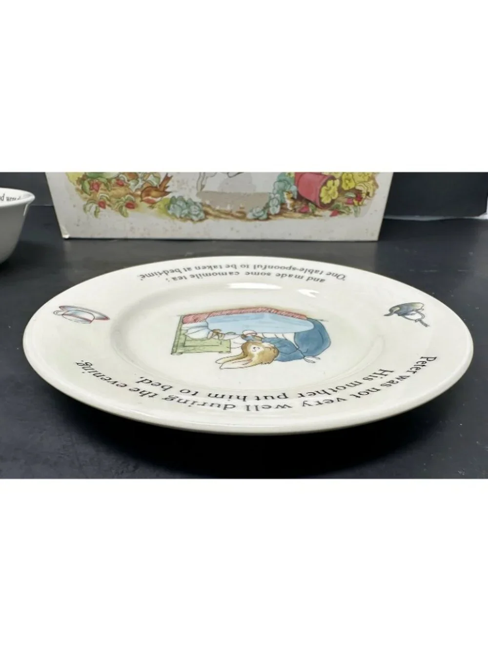 WEDGWOOD PETER RABBIT 3 PC NURSERY SET w/Box Plate Oatmeal Mug Beatrix Potter